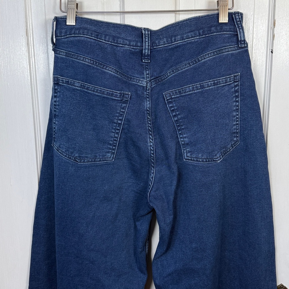 Gap High Rise Knit Horseshoe Barrel Leg Jeans W2252 Sz 28 / 6 Tall - Picture 9 of 12